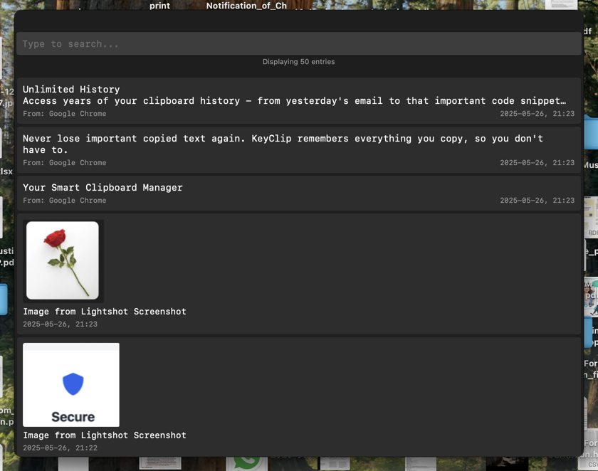 KeyClip interface